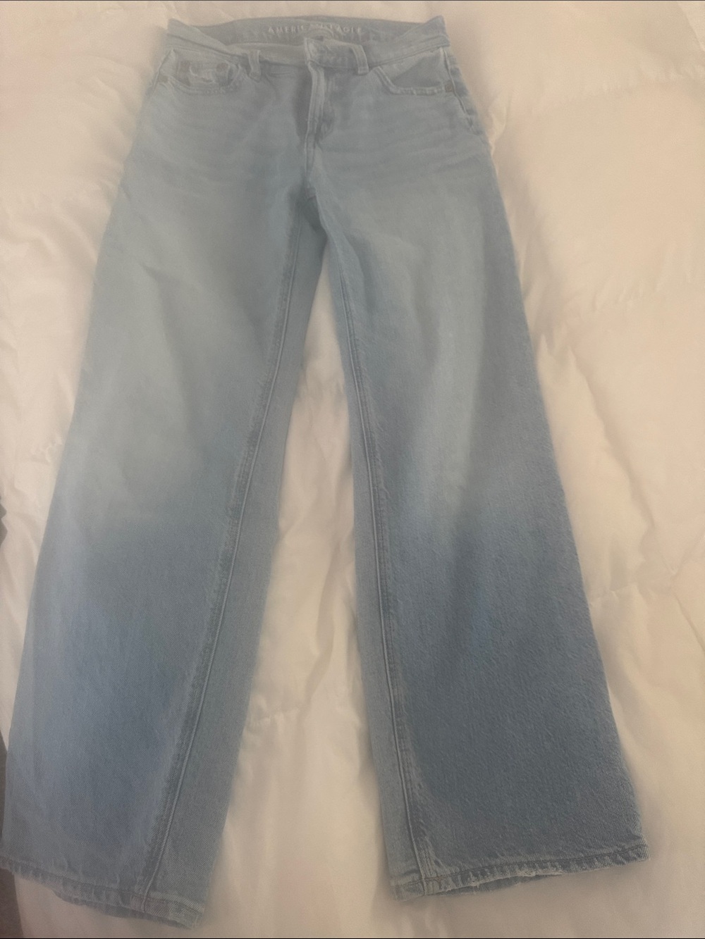 American Eagle Outfitters Light Wash Wide-Leg Jeans
